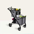 VOOMcart shopping cart capacity 70 lbs easy to load 2 reusable foldable grocery bins.