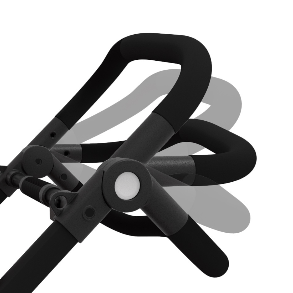 VOOMcartAdjustable handlebar for tall heights contoured to avoid wrist injury